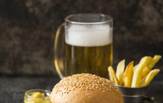 hamburguesa con bebida